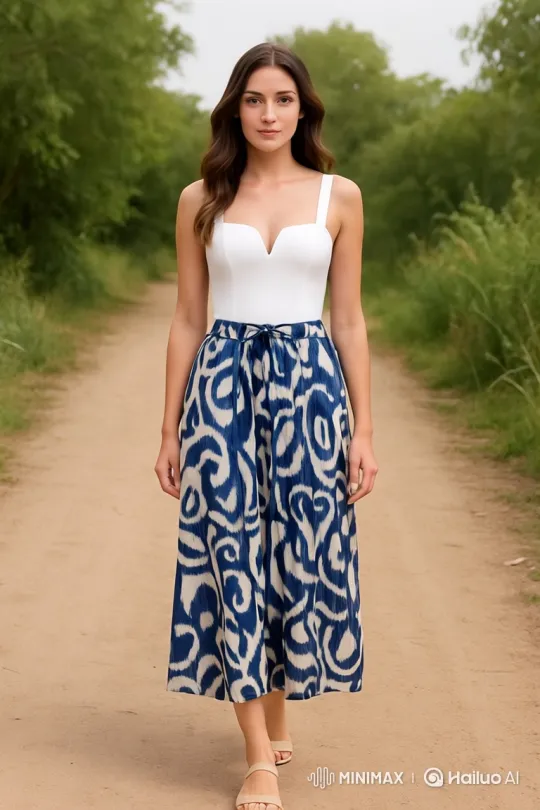 Young Woman Strides Confidently on Sunlit Path – AI Generated Video | Hailuo AI