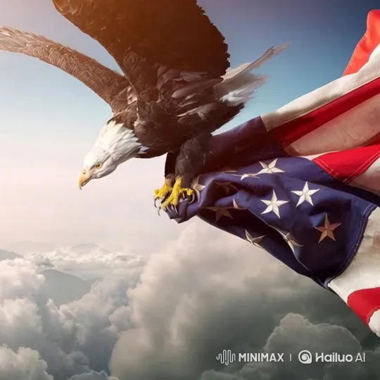 Donald Trump Stands with Eagle on White House Lawn Amid Crowds – AI Generated Video | Hailuo AI