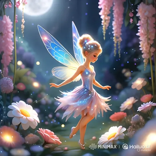 Enchanted Fairy Dance in Moonlit Garden – AI Generated Video | Hailuo AI