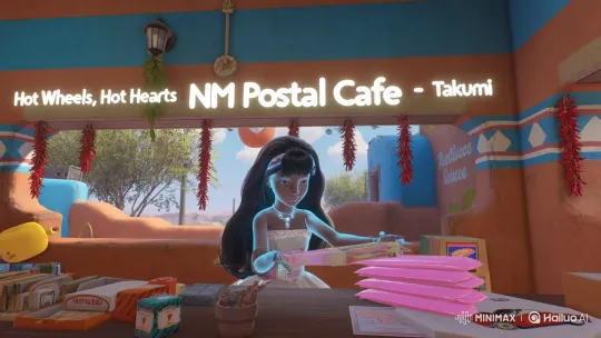 Japanese Humanoid & Takumi at NM Postal Café – AI Generated Video | Hailuo AI