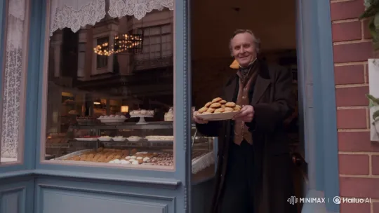 Vintage Scholar Welcomes with Cookies at Old Pastry Shop – AI Generated Video | Hailuo AI