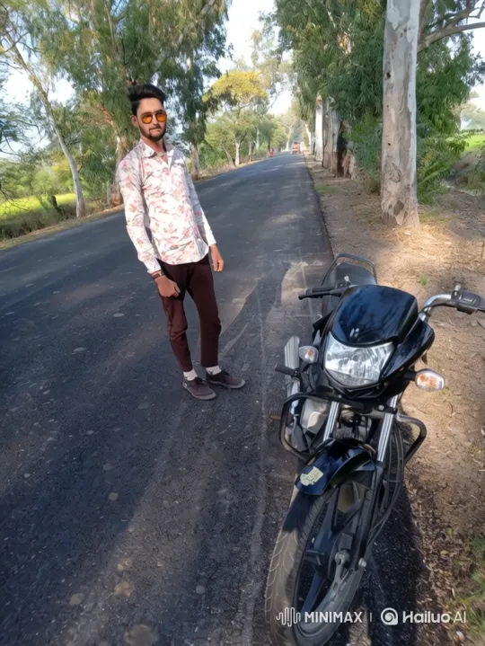 Young Man with Motorcycle: A Confidence Study – AI Generated Video | Hailuo AI