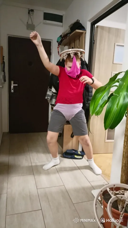 Young Dancer and Hero Character Dance Together in Hallway – AI Generated Video | Hailuo AI