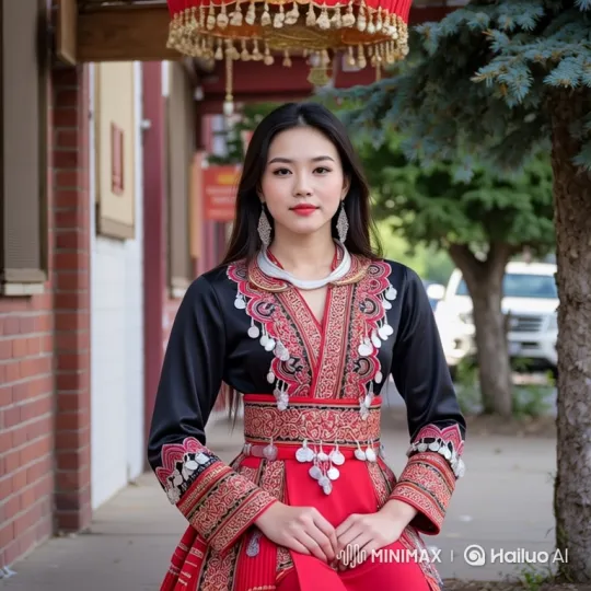 Serene Portrait of a Young East Asian Woman in Traditional Attire – AI Generated Video | Hailuo AI