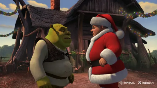 Shrek and Santa Clash in Swampland Slapdown – AI Generated Video | Hailuo AI
