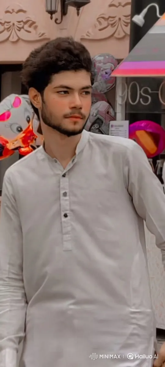 Young Man in Calm Pose with Colorful Balloons – AI Generated Video | Hailuo AI