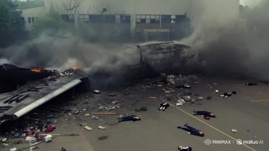 Passenger Plane Crash Near School: Tragic Student Fatalities – AI Generated Video | Hailuo AI