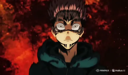 Anime Character Transformation with Fiery Background – AI Generated Video | Hailuo AI