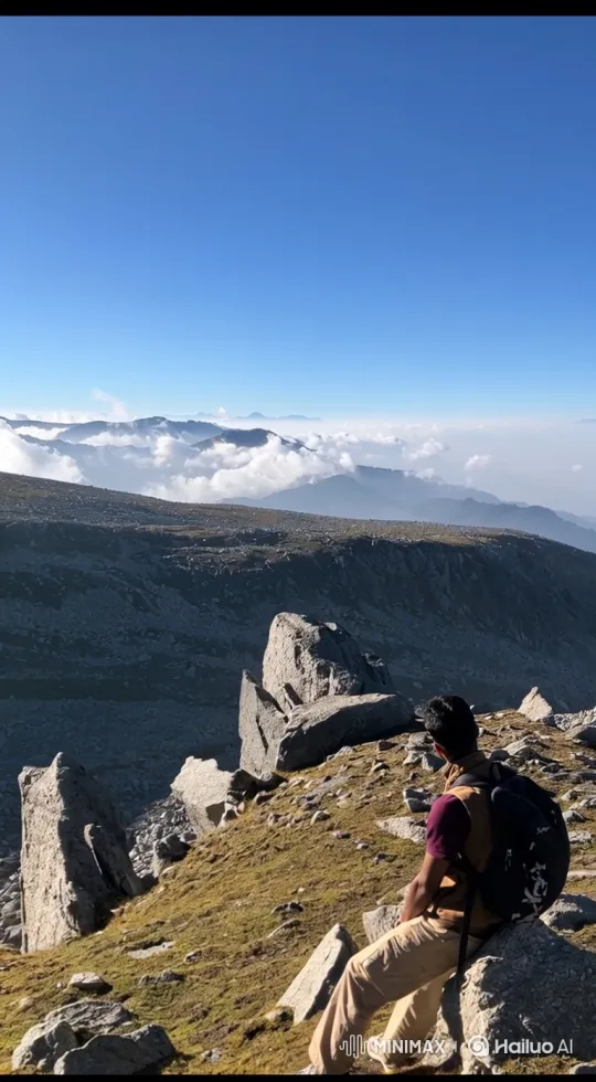 Man on Mountain to Earth from Space Panorama – AI Generated Video | Hailuo AI