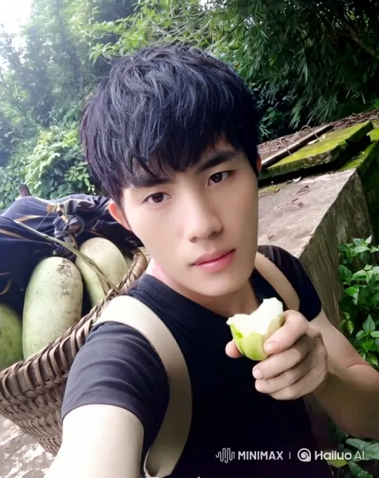 Young Man Carrying Melons Along Rural Path – AI Generated Video | Hailuo AI