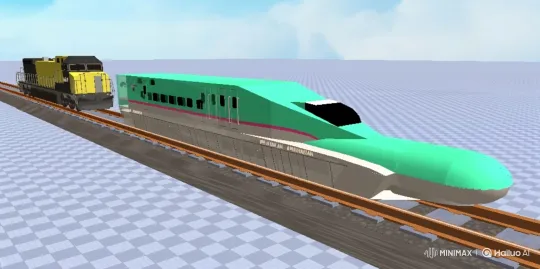 Shinkansen Outpaces Locomotive, Safely Reaches Station – AI Generated Video | Hailuo AI