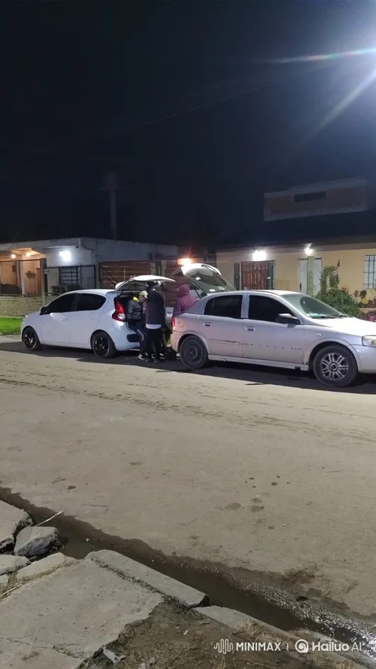 White Hatchback Mimics Air Suspension at Night – AI Generated Video | Hailuo AI
