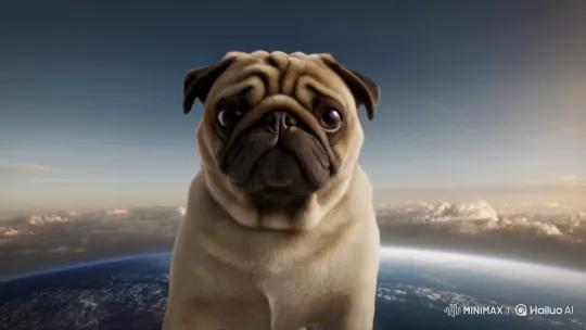 Giant Pug Transforms, Annihilates World with Eye Beam – AI Generated Video | Hailuo AI