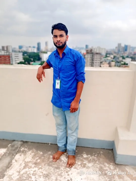 Young Man Contemplates Cityscape on Rooftop – AI Generated Video | Hailuo AI