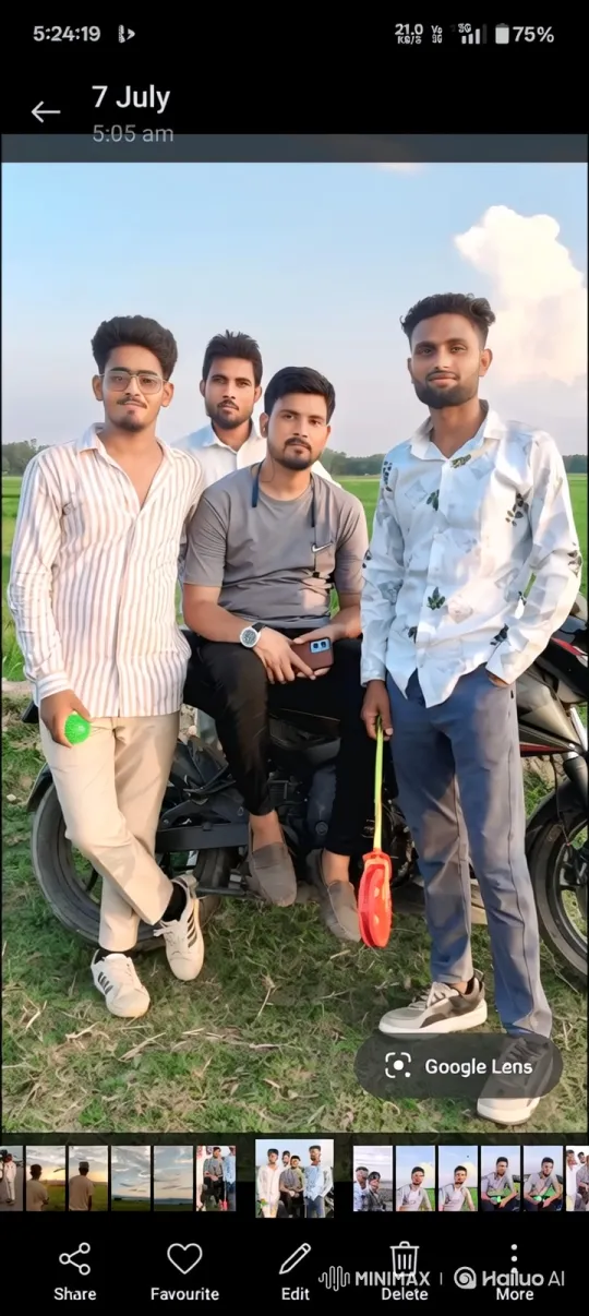 Young Men Pose with Motorcycle, Earth Revealed from Space – AI Generated Video | Hailuo AI