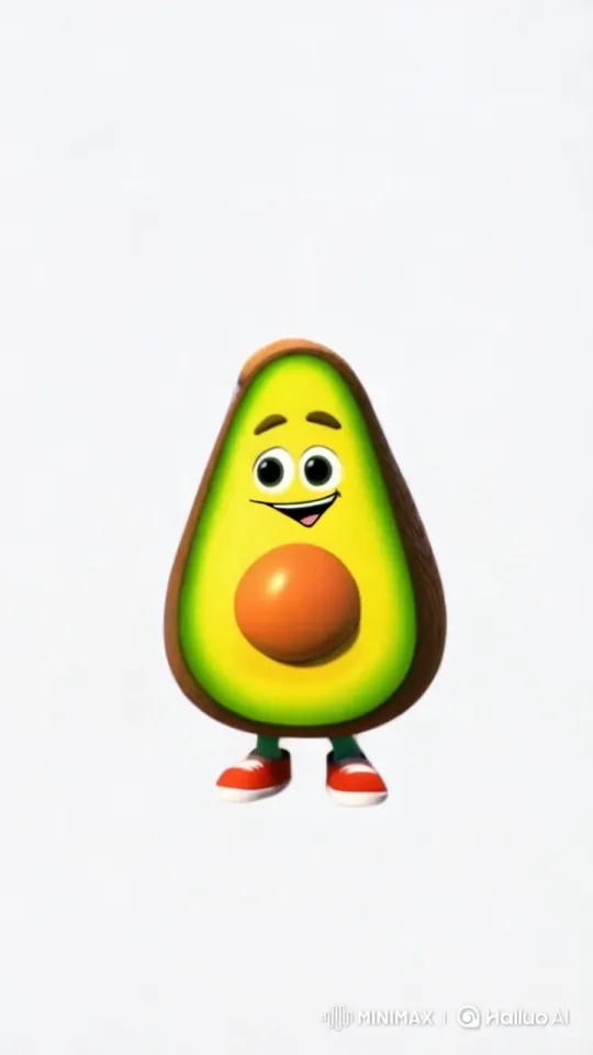 Animated Avocado Celebrates with Fireworks in Night Yard – AI Generated Video | Hailuo AI