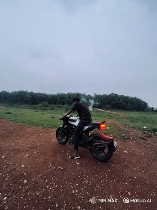 Motorcyclist on Dirt Path to Earth from Space – AI Generated Video | Hailuo AI