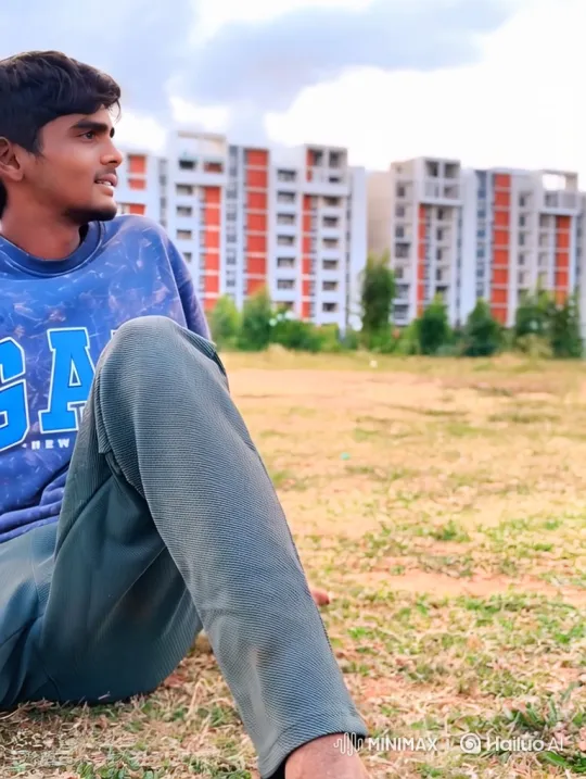 Indian Man Reflects in a Peaceful Field Setting – AI Generated Video | Hailuo AI