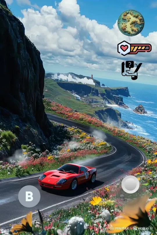 Coastal Drive: Serenity in Sunlit Elegance – AI Generated Video | Hailuo AI