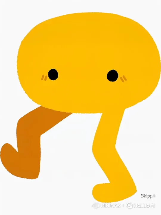 Cute Round Creature Takes a Bouncy Walk Across White Background – AI Generated Video | Hailuo AI