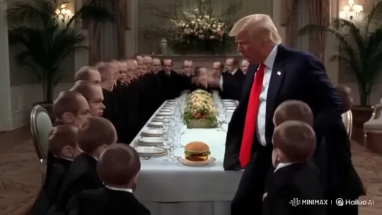 Trump Dances with Big Mac Amidst Midgets' Obstacles – AI Generated Video | Hailuo AI