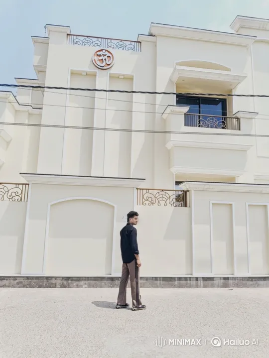 Young Man Meets Prime Minister Modi in Front of Modern Building – AI Generated Video | Hailuo AI