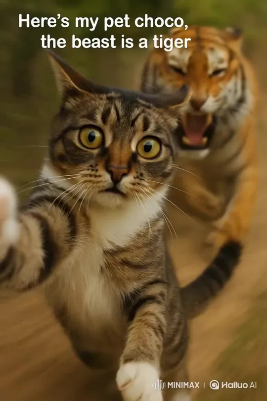 My Pet Choco: The Beast That Is a Tiger – AI Generated Video | Hailuo AI