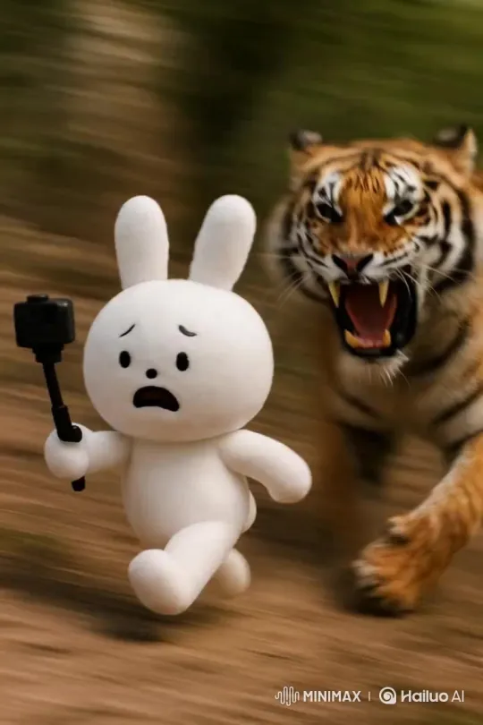 Gubby Escapes a Tiger Chase – AI Generated Video | Hailuo AI
