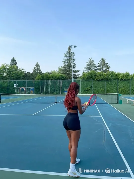Woman Evades Crowd with Money, Takes Flight on Tennis Court – AI Generated Video | Hailuo AI
