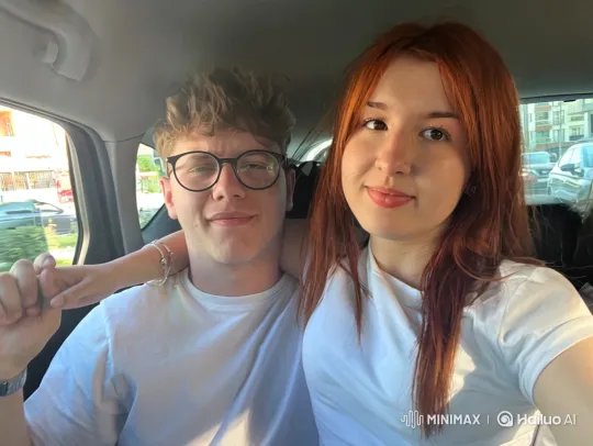 Young Couple and Girl Share Warm Embrace in Car – AI Generated Video | Hailuo AI