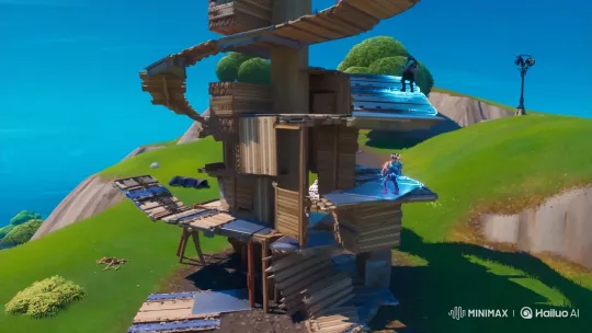 Epic Fortnite 1v1 Build Battle in 3D Animation – AI Generated Video | Hailuo AI