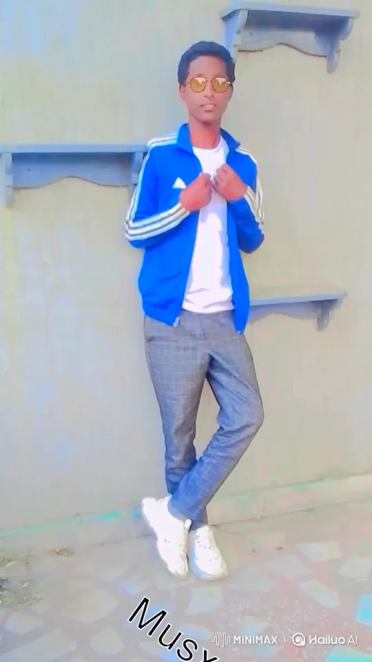 Young Man Poses Casually in Striped Jacket – AI Generated Video | Hailuo AI