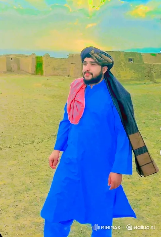 Traditional Man Prepares for Helicopter Takeoff in Arid Landscape – AI Generated Video | Hailuo AI