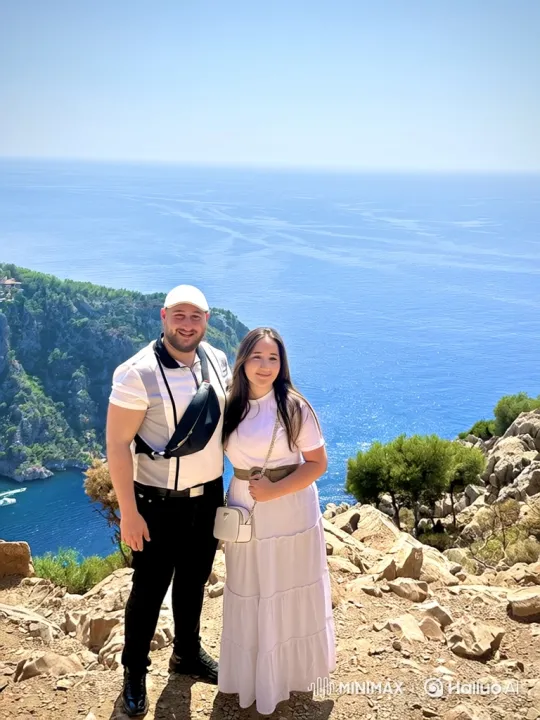 Family Embrace on Rocky Seaside Overlook – AI Generated Video | Hailuo AI