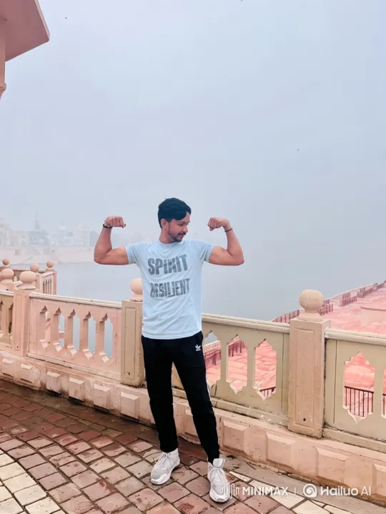 Fitness Model on Terrace to Earth from Space Montage – AI Generated Video | Hailuo AI