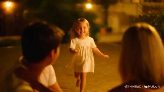 Joyful Family Reunion in a Warm Evening Setting – AI Generated Video | Hailuo AI