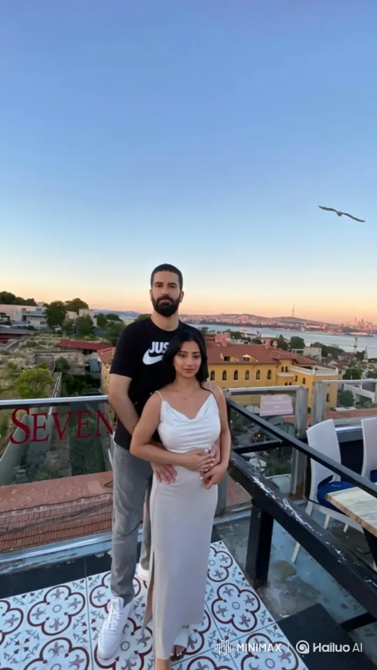Family Embrace on Rooftop Patio at Dusk – AI Generated Video | Hailuo AI