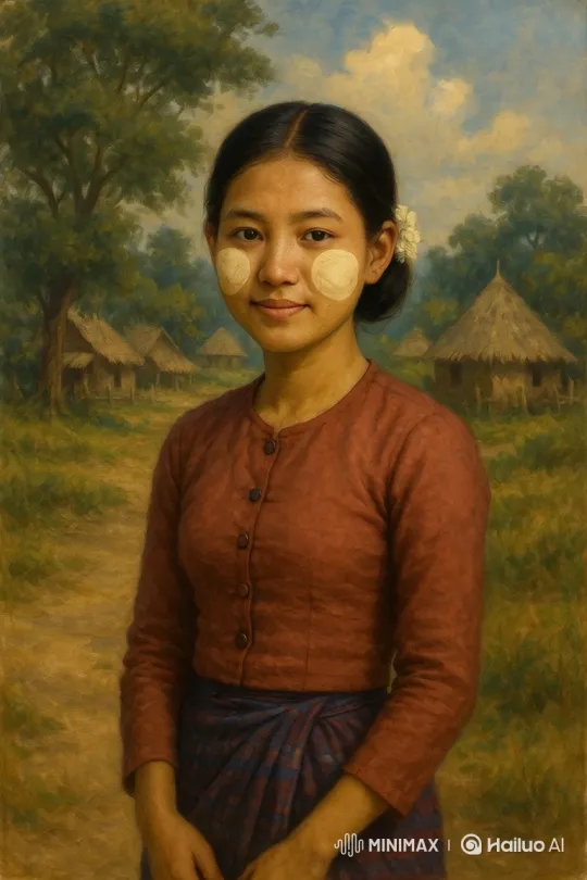 Young Woman Walks with Water Pot in Rural Village – AI Generated Video | Hailuo AI