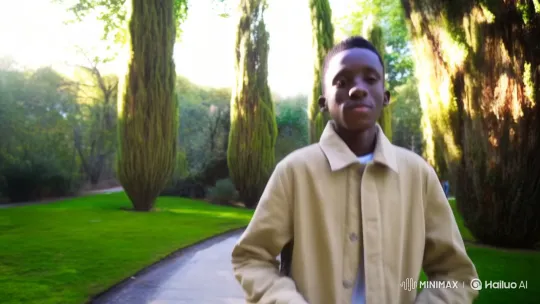 Confident Young Man Enjoying a Lush Park – AI Generated Video | Hailuo AI