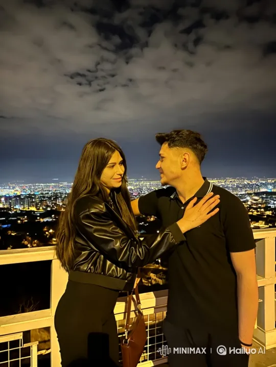 Family Embraces on City Viewpoint at Night – AI Generated Video | Hailuo AI