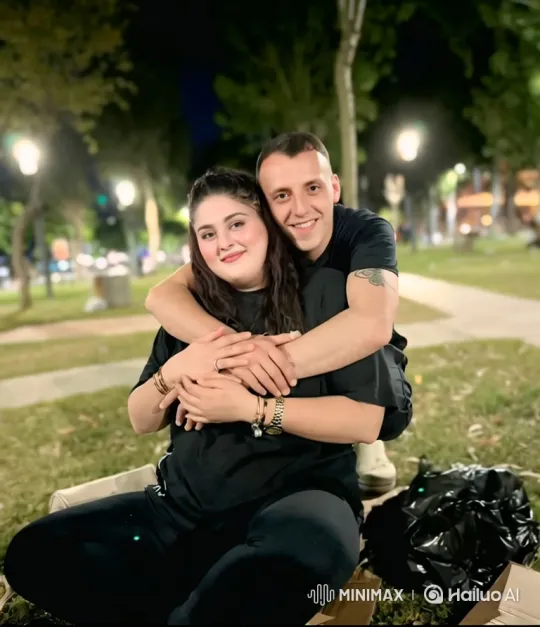 Couple Embracing in Park at Night – AI Generated Video | Hailuo AI