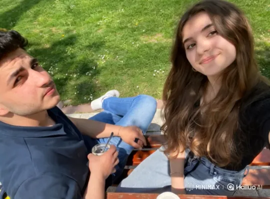 Young Family's Intimate Park Bench Reunion Captured on Video – AI Generated Video | Hailuo AI
