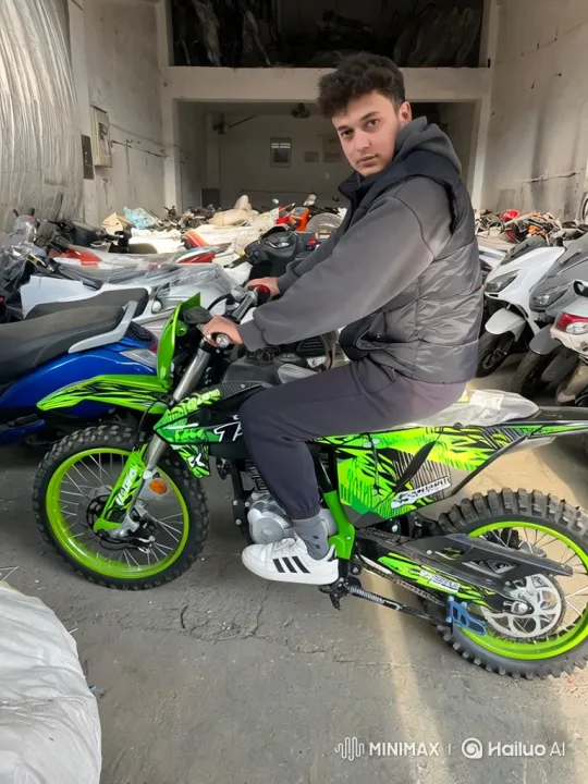 Young Man Rides Dirt Bike on Sunset Road – AI Generated Video | Hailuo AI