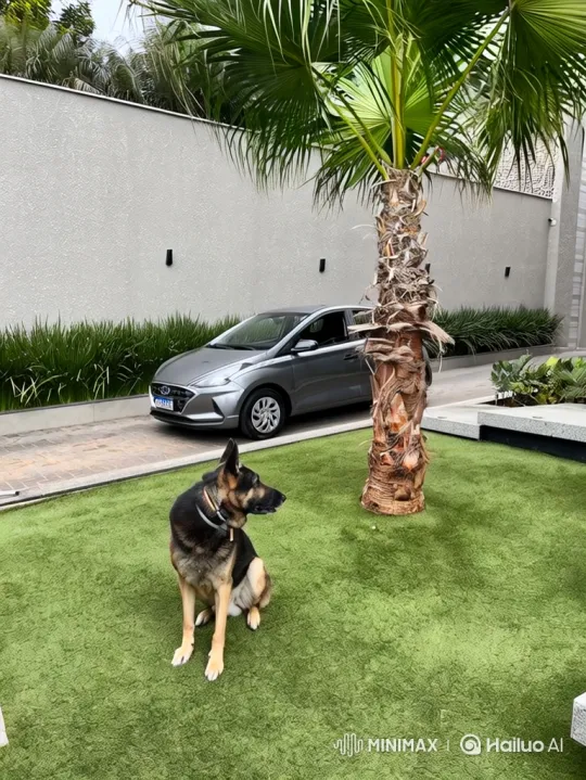 Dog on Artificial Grass to Earth from Space Zoom-Out – AI Generated Video | Hailuo AI