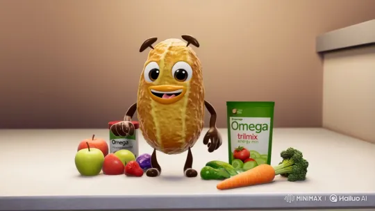 Cartoon Peanut Promotes Healthy Snacks for Energy and Focus – AI Generated Video | Hailuo AI