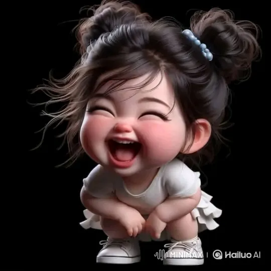 Digital Render of Joyful Girl Singing with Sweet Expression – AI Generated Video | Hailuo AI