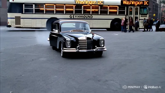 Elderly Man in 1940s Suit Arrives at Greyhound Station – AI Generated Video | Hailuo AI