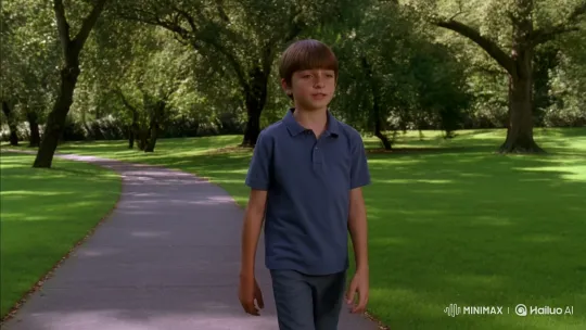 Young Boy Gives Personality Advice in Serene Park Setting – AI Generated Video | Hailuo AI