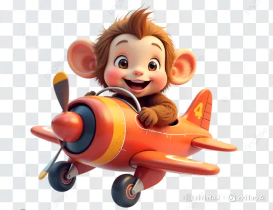 Cheerful Monkey Piloting Toy Plane, Singing – AI Generated Video | Hailuo AI