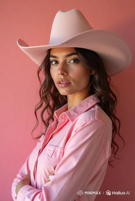 Stylish Young Woman in Pink Welcomes Viewers – AI Generated Video | Hailuo AI
